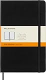 Moleskine Classic Notebook, Hard Cover, Large (5' x 8.25') Ruled/Lined, Black, 240 Pages