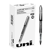Uniball Vision Elite Rollerball Pens, Black Pens, Micro Japanese Pens with 0.5mm Ink, Ink Black Pen, Pens Fine Point Smooth Writing Pens, Journaling Pens, Office Supplies, 12 Count (Pack of 1)