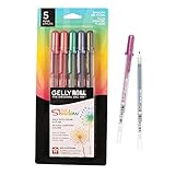 SAKURA Gelly Roll Gold Shadow Gel Pens - Pens for Scrapbook, Journals, or Drawing - Gold with Assorted Colored Ink - Bold Line - 5 Pack