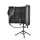 CODN Recording Microphone Isolation Shield with Pop Filter, High Density Absorbent Foam to Filter Vocal, Foldable Sound Shield for Blue Yeti, Studio and Most Condenser Microphone Recording Equipment