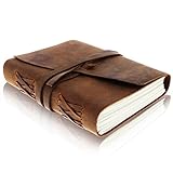 Leather Journal for Men - Handmade Vintage Journals Women, Mens Journal for Writing, Leather Bound Journal Drawing Sketchbook, Small Leather Notebook Journal, Unlined Travel Journal Leather MOONSTER®