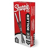 Sharpie Rollerball Pen, Arrow Point (0.7mm) Pen for Bold Lines, Black Ink, 12 Count