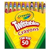 Crayola Mini Twistables Crayons (50ct), Kids Art Supplies for Back to School, Coloring Set, Toddler Crayons for Coloring Books