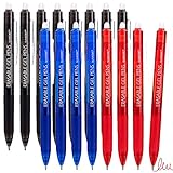 sunacme Erasable Gel Pens, Retractable Erasable Pens Clicker Fine Point Gel Ink Pen, 0.7mm Smooth Ink for Completing Sudoku and Crossword Puzzles (8 Black/4 Blue/4 Red