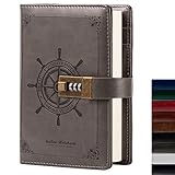 TIEFOSSI Journal with Lock-Journal for Boys-Travel Sailor Writing Diary with Lock-B6 Personal Planner Organizers-As Gift for Girls Women Men, 7.87 X 5.51 In