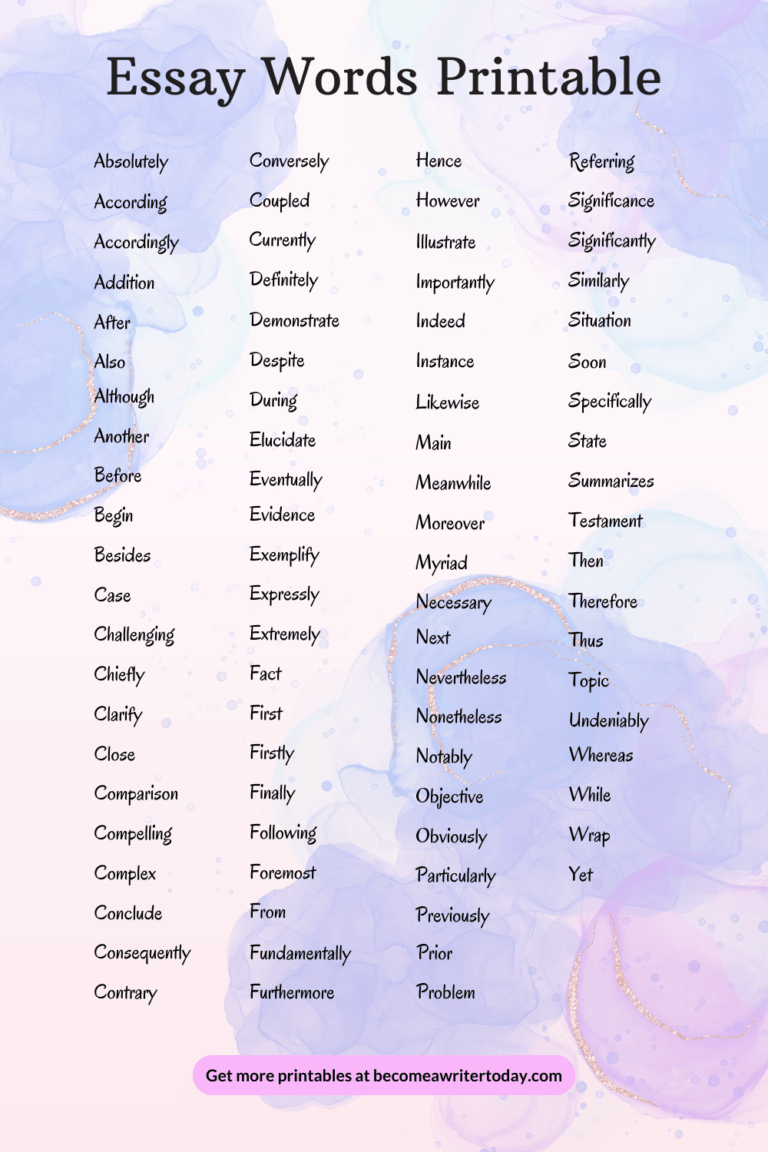 academic essay words to use