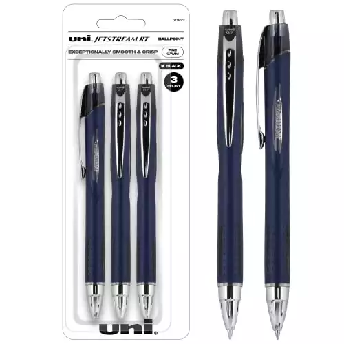 Uniball Jetstream RT Retractable Ballpoint Pens with 0.7mm Fine Point