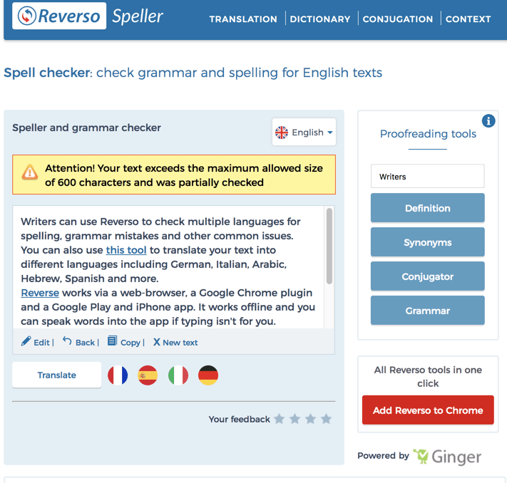 Reverso -grammar checker review