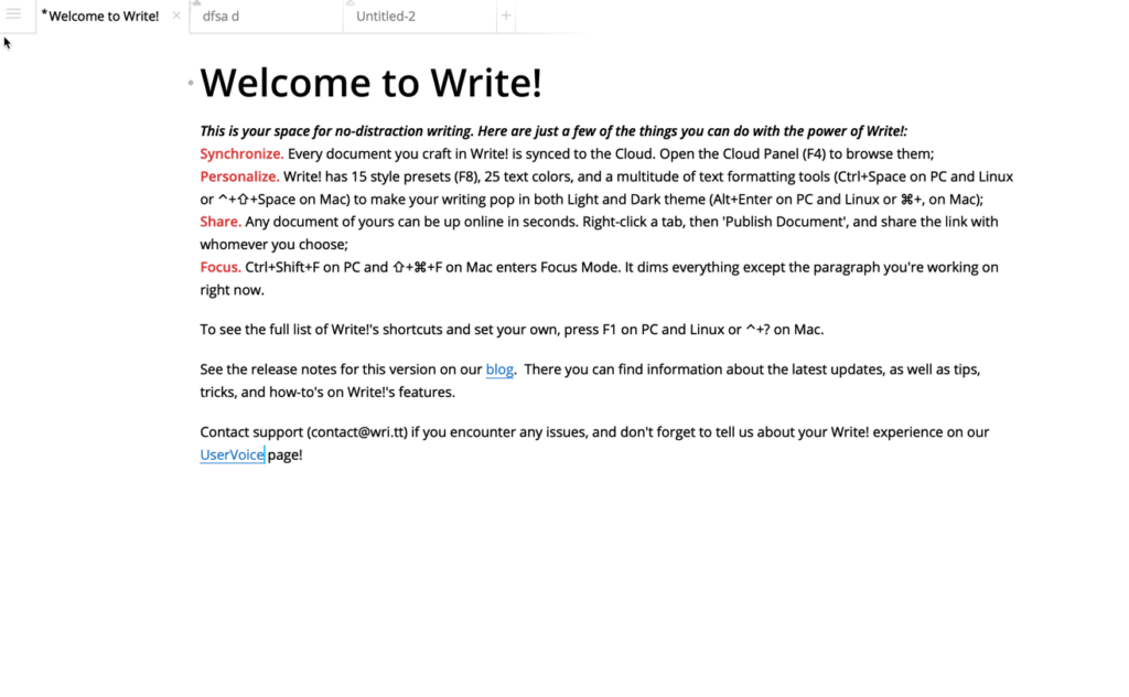 Write! Pro writing app