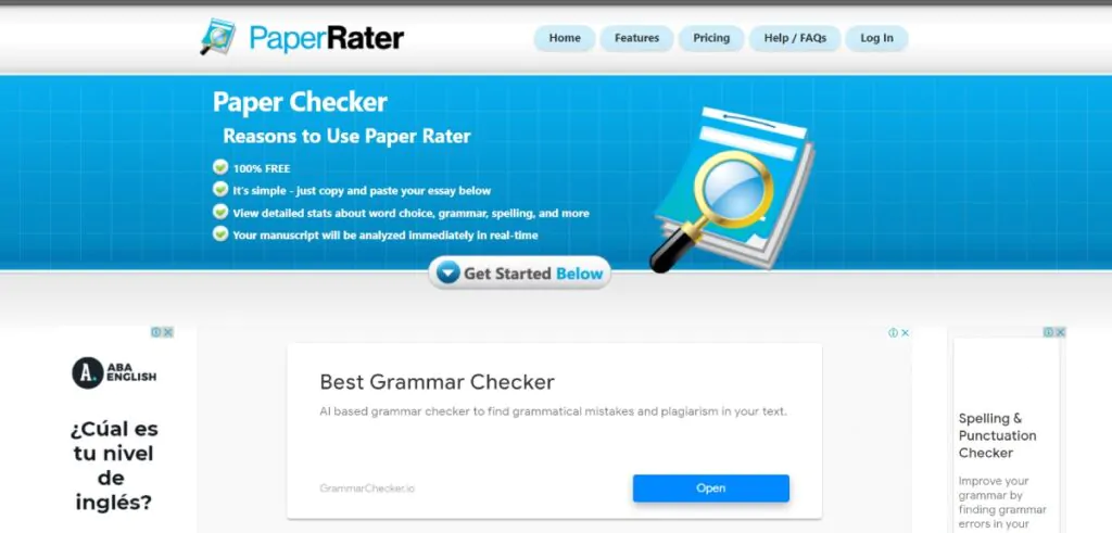 PaperRater grammar checker