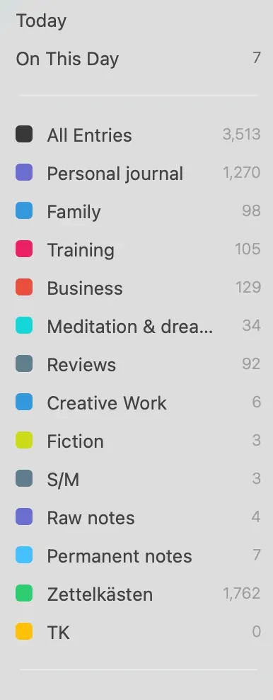 Multiple journals in Day One app