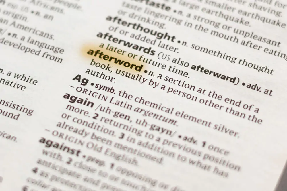What is an afterword?