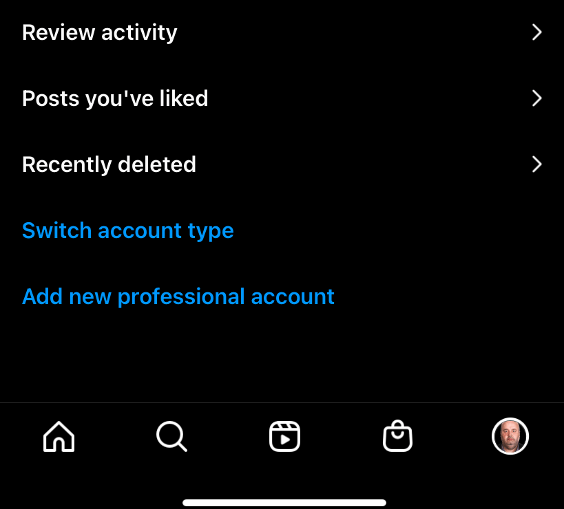 Switch account type