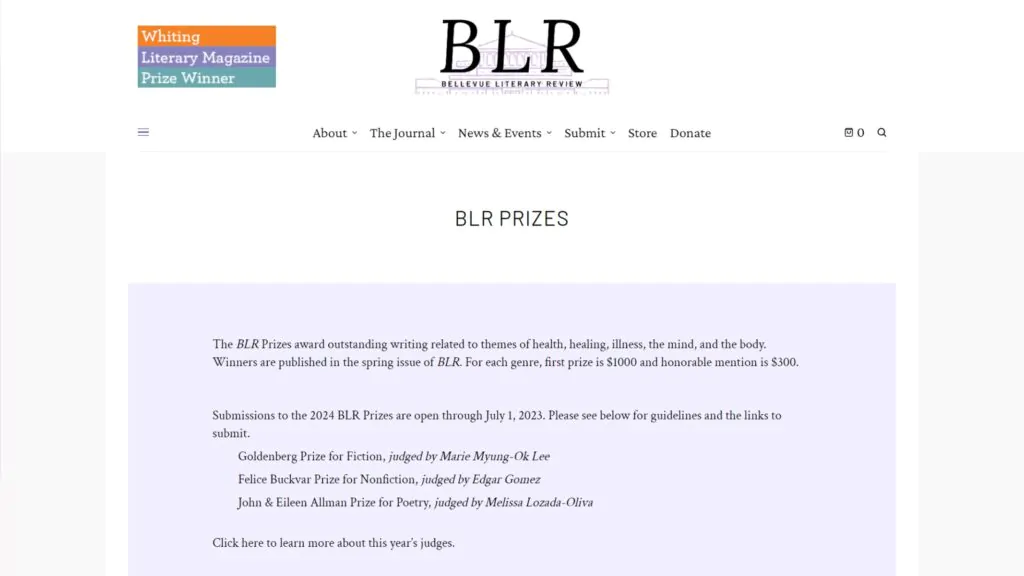 Bellevue Literary Review Prizes