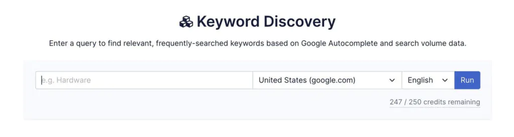Clearscope keyword discovery