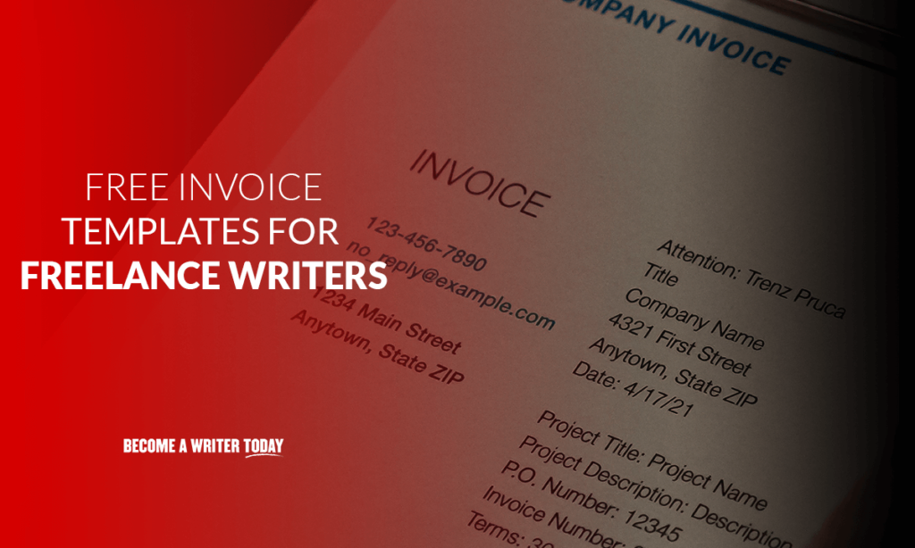 Free invoice templates for freelance writers