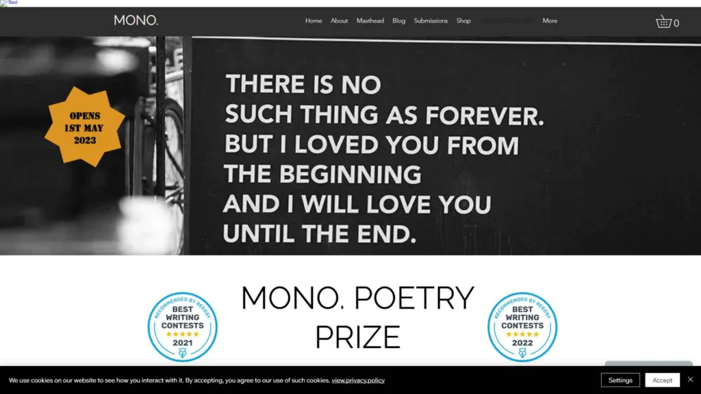 MONO. Poetry Prize 2023