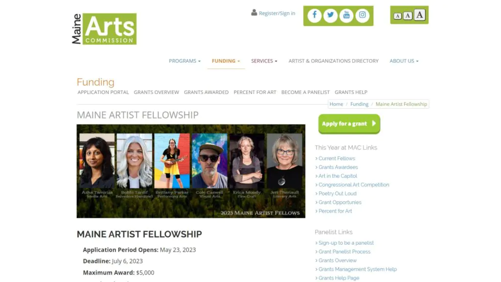 Maine Artist Fellowship