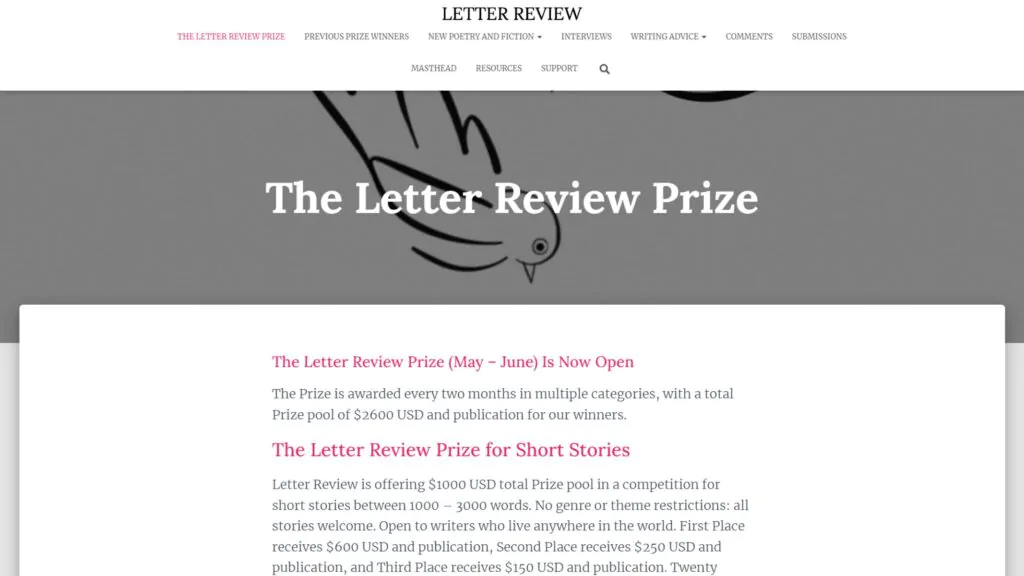 The Letter Review Prize for Poetry