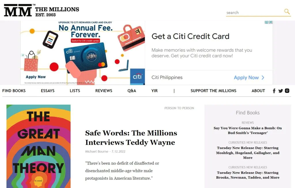 Literary Websites: The Millions