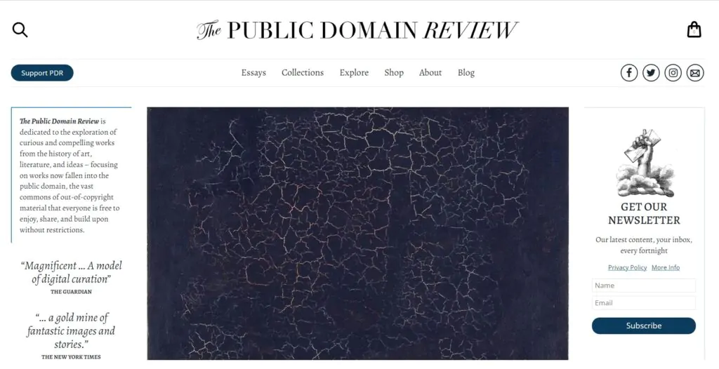 Literary Websites: The Public Domain Review