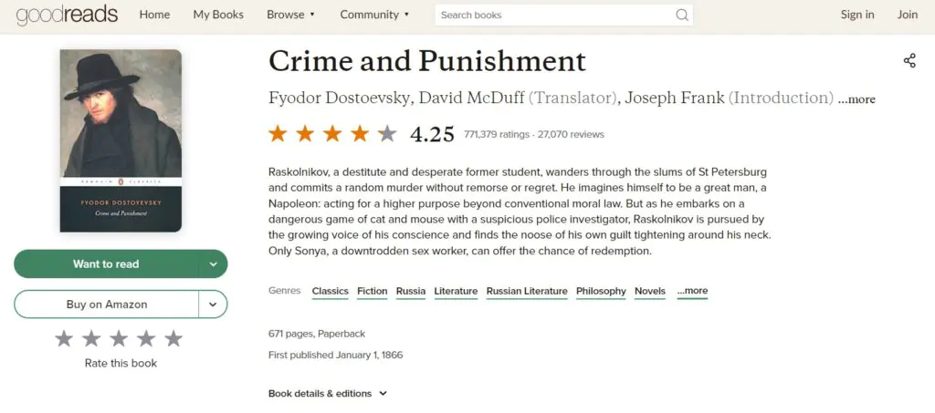 Best Books by Dostoevsky: Crime and Punishment