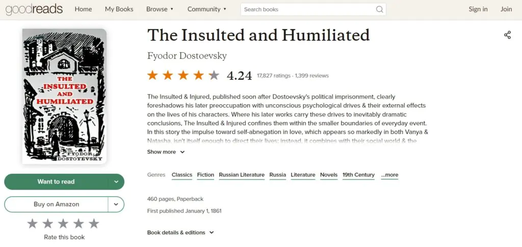 Best Books by Dostoevsky: The Insulted and Humiliated