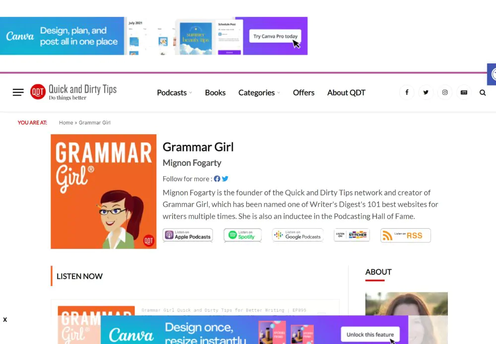 Best Grammar Websites For Students: Grammar Girl’s Quick and Dirty Grammar Tips