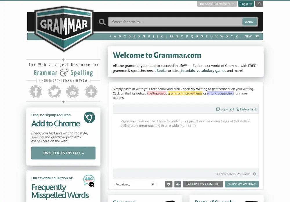 Best Grammar Websites For Students: Grammar.com
