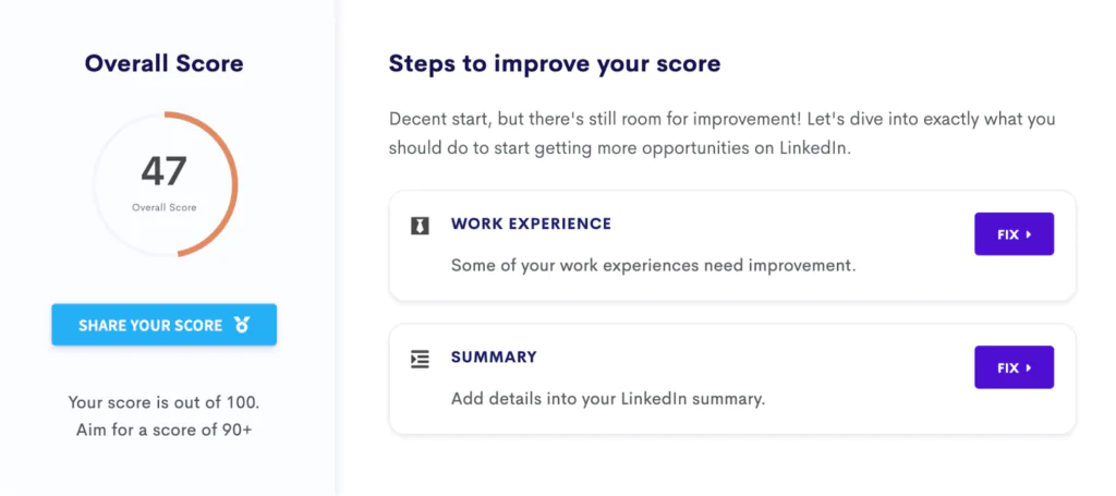 Linkedin profile feedback