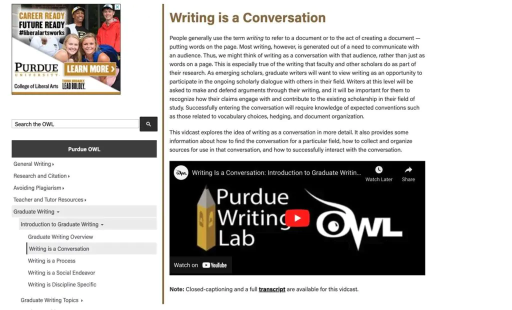Best Grammar Websites For Students: Purdue Writing Lab