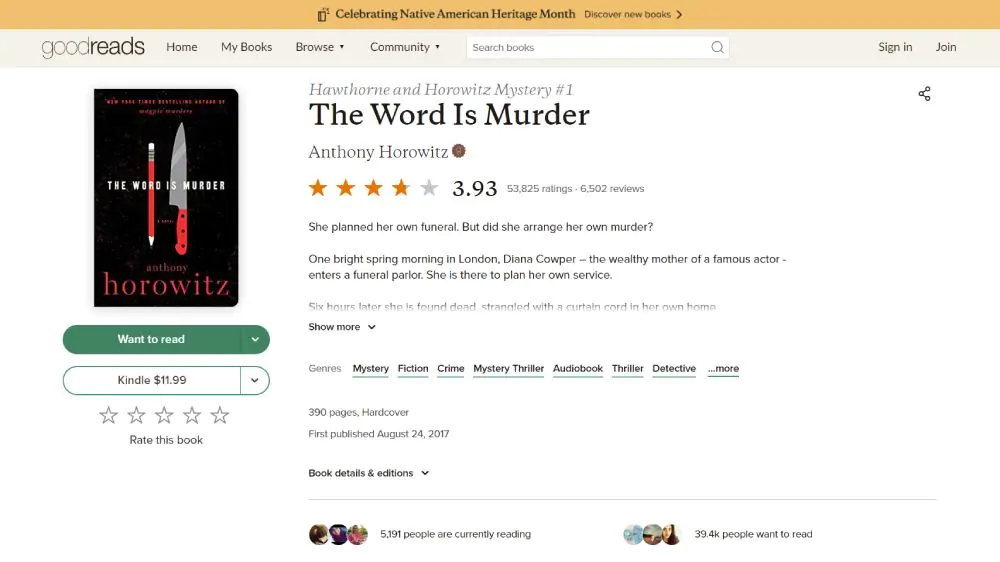 Best Anthony Horowitz Books: The Word Is Murder