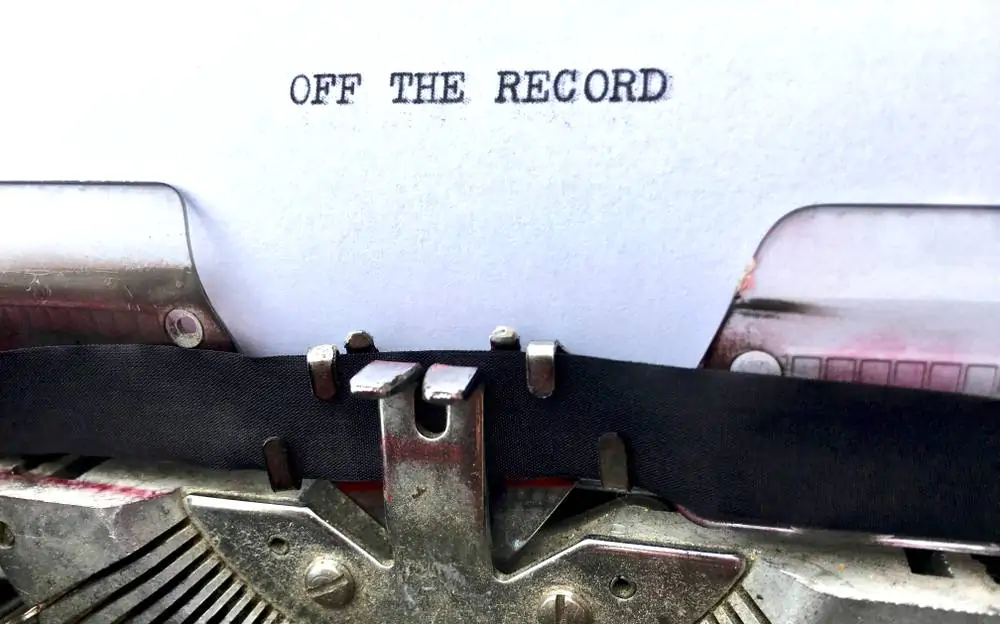 What does off the record mean?