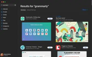 Grammarly on the Apple app store