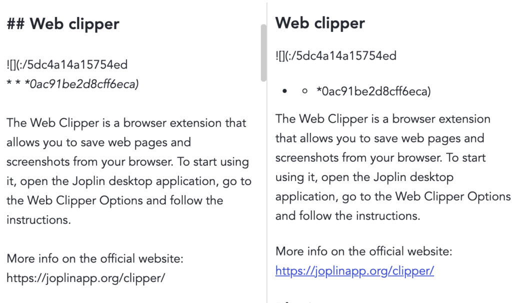 Saving web pages as notes