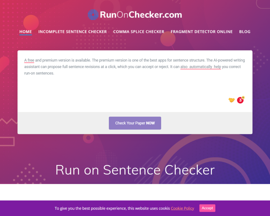 Run on Sentence Checker