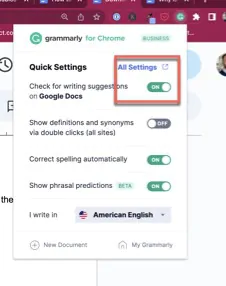 Grammarly Disable Chrome