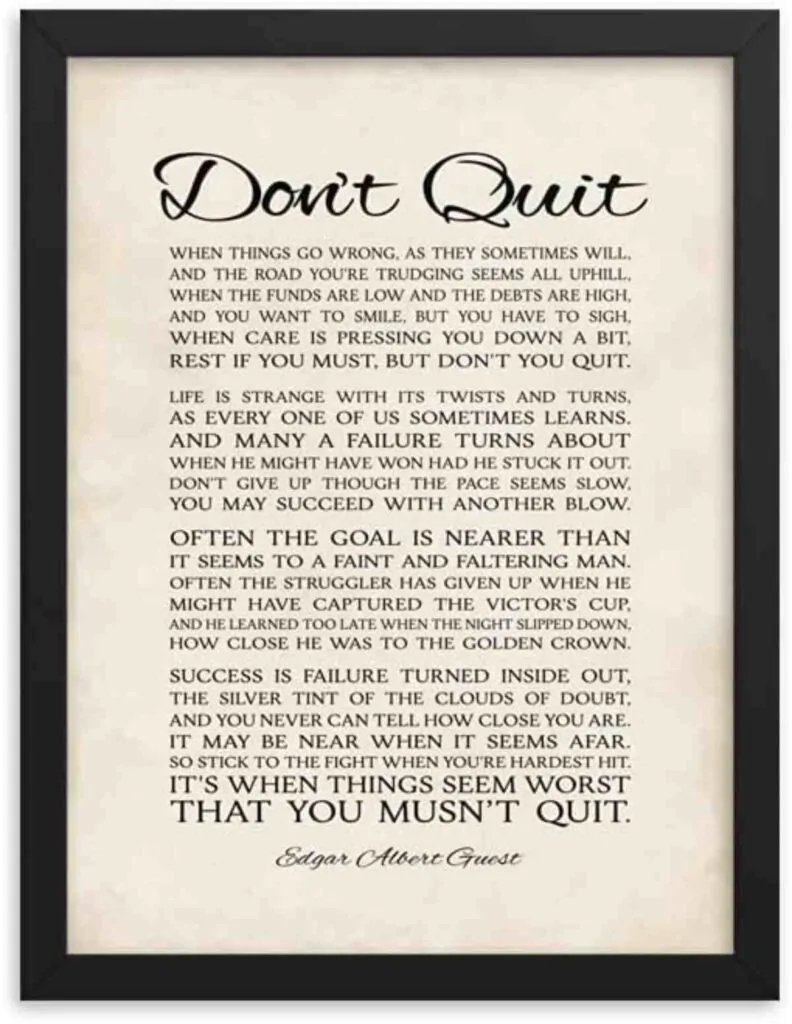 Don't Quit, a poem by Edgar A. Guest