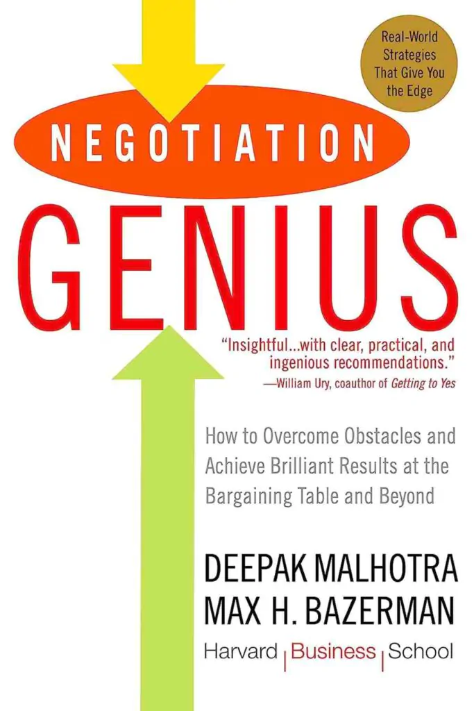 Book cover of Negotiation Genius by Deepak Malhotra and Max H. Bazerman