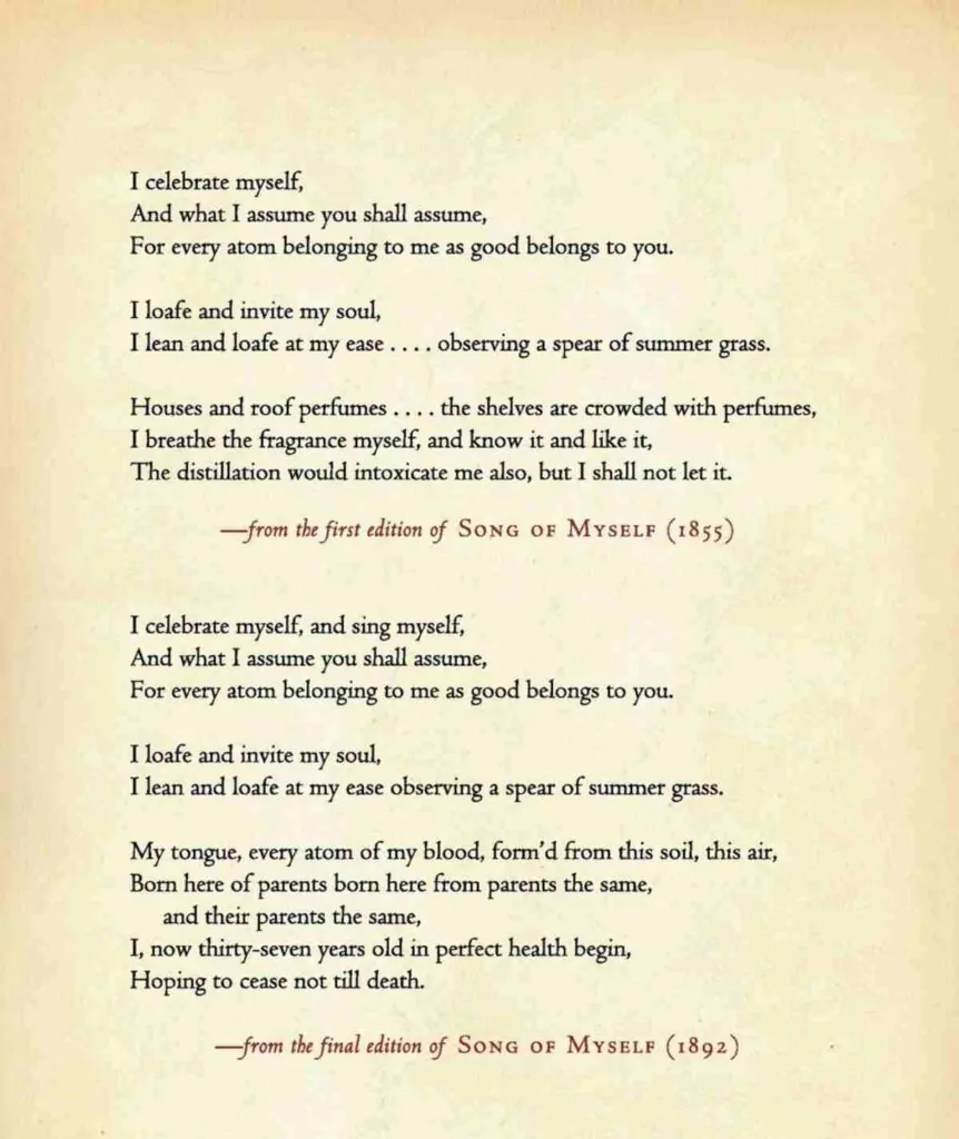 Song Of Myself, a poem by Walt Whitman