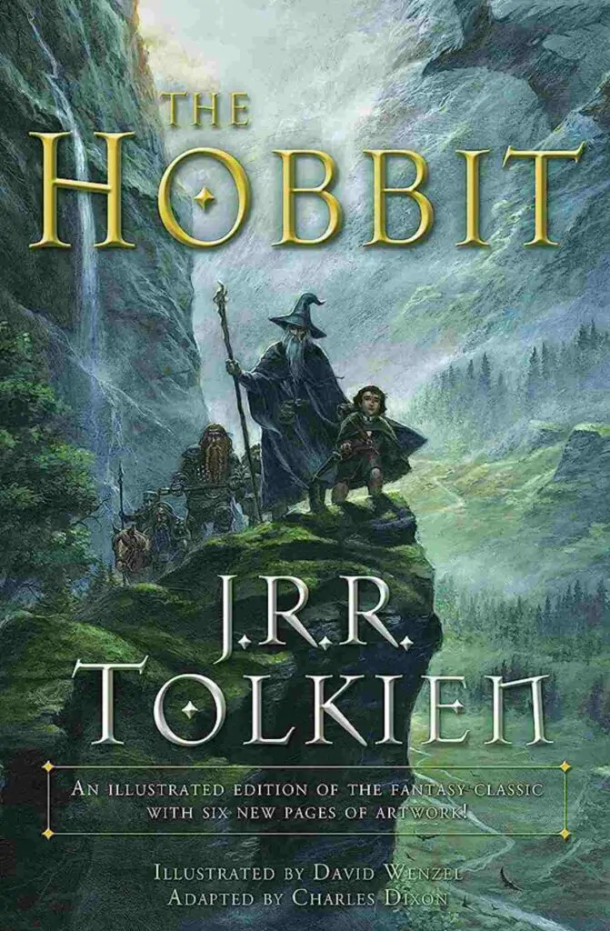 Book cover of The Hobbit by J.R.R. Tolkien
