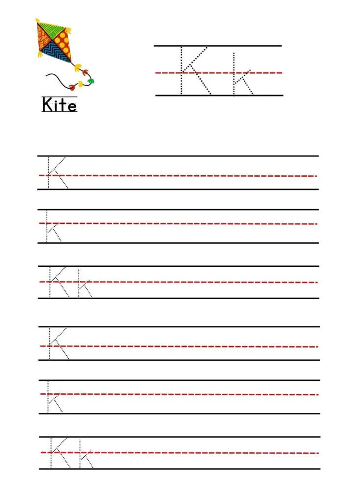 Letter K worksheet printable