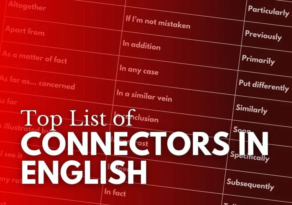List of Connectors in English