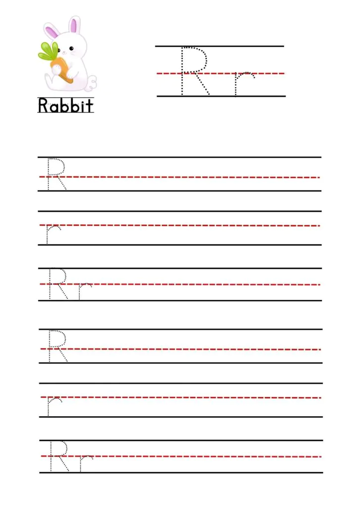 Letter R worksheet printable