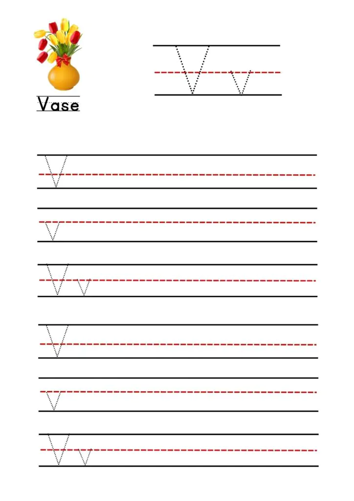 Letter V worksheet printable