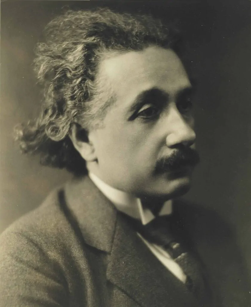 Albert Einstein, sad look, portrait